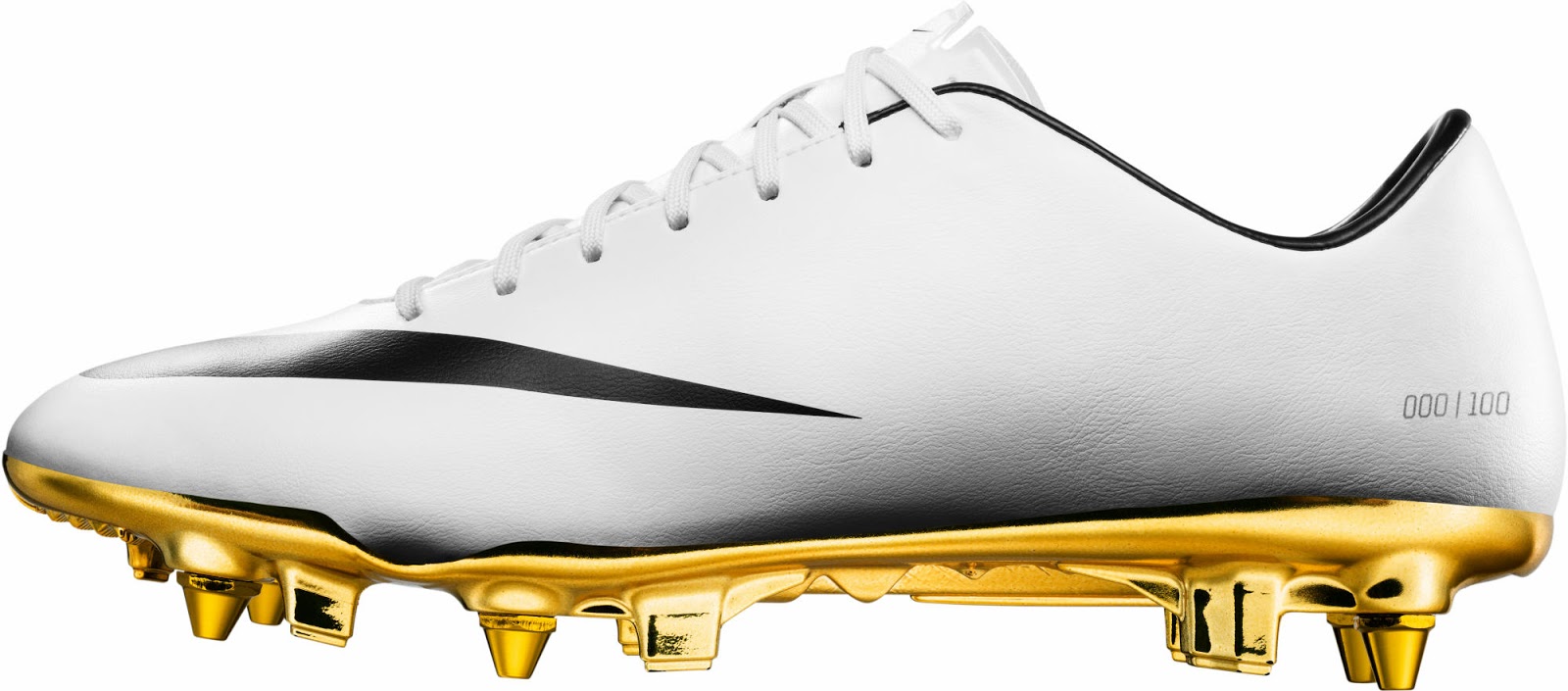 Cr7 white best sale and gold cleats